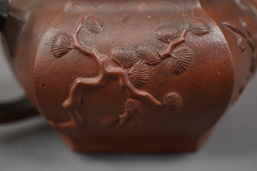 A Chinese Yixing hexagonal teapot, Kangxi period